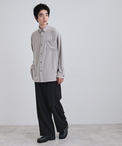 tk.TAKEO KIKUCHI（ティーケータケオキクチ）の「ワイドストレートパンツ（その他パンツ・メンズ・ブラック/ダークグレー/ダークブラウン・01/02/03）」の11枚目の写真