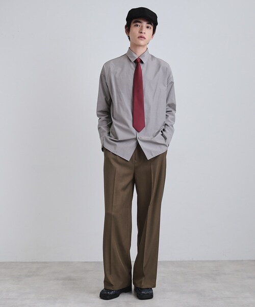 tk.TAKEO KIKUCHI（ティーケータケオキクチ）の「ワイドストレートパンツ（その他パンツ・メンズ・ブラック/ダークグレー/ダークブラウン・01/02/03）」の15枚目の写真