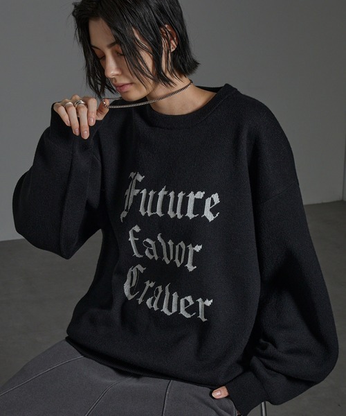 CIYOT(シヨウト)の「【CIYOT-シヨウト-】グラフィックデザイン ジャガードスウェットライクニット(ニット/セーター・メンズ・チャコール/ワイン/ブラック/グレイッシュブルー・L/M)」の5枚目の写真