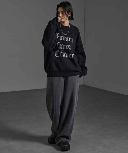 CIYOT(シヨウト)の「【CIYOT-シヨウト-】グラフィックデザイン ジャガードスウェットライクニット(ニット/セーター・メンズ・チャコール/ワイン/ブラック/グレイッシュブルー・L/M)」の7枚目の写真