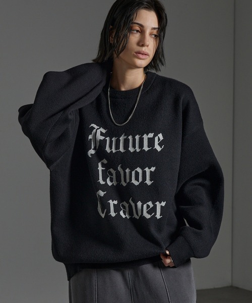 CIYOT(シヨウト)の「【CIYOT-シヨウト-】グラフィックデザイン ジャガードスウェットライクニット(ニット/セーター・メンズ・チャコール/ワイン/ブラック/グレイッシュブルー・L/M)」の8枚目の写真