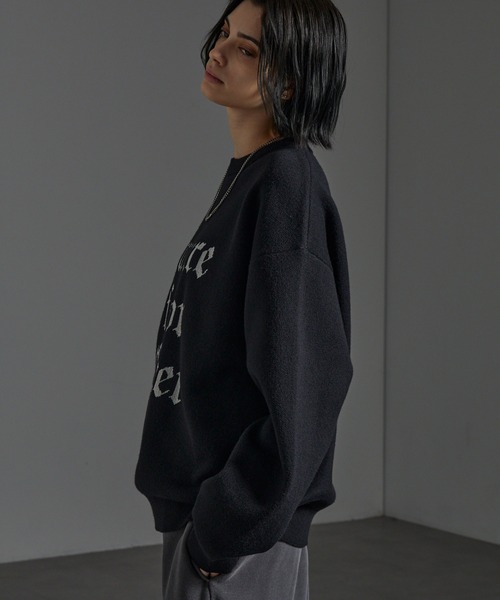 CIYOT(シヨウト)の「【CIYOT-シヨウト-】グラフィックデザイン ジャガードスウェットライクニット(ニット/セーター・メンズ・チャコール/ワイン/ブラック/グレイッシュブルー・L/M)」の10枚目の写真