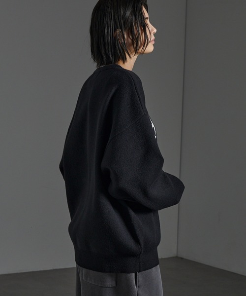 CIYOT(シヨウト)の「【CIYOT-シヨウト-】グラフィックデザイン ジャガードスウェットライクニット(ニット/セーター・メンズ・チャコール/ワイン/ブラック/グレイッシュブルー・L/M)」の11枚目の写真