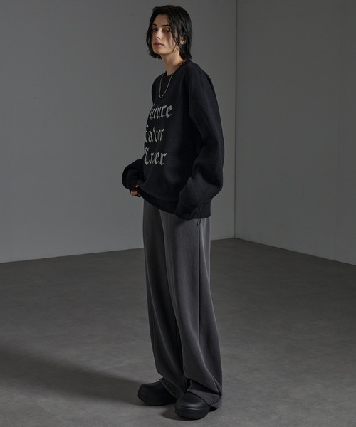 CIYOT(シヨウト)の「【CIYOT-シヨウト-】グラフィックデザイン ジャガードスウェットライクニット(ニット/セーター・メンズ・チャコール/ワイン/ブラック/グレイッシュブルー・L/M)」の14枚目の写真