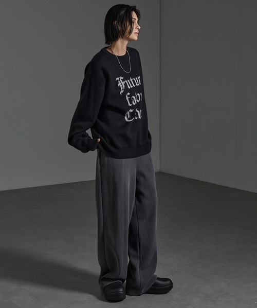 CIYOT(シヨウト)の「【CIYOT-シヨウト-】グラフィックデザイン ジャガードスウェットライクニット(ニット/セーター・メンズ・チャコール/ワイン/ブラック/グレイッシュブルー・L/M)」の15枚目の写真