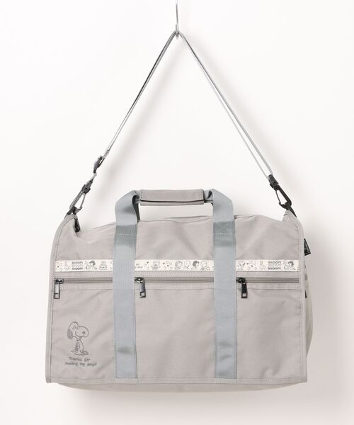 PEANUTS（ピーナッツ）の「PEANUTS/ピーナッツ　VINTAGE TRAVEL スヌーピー　ボストンバッグ（ボストンバッグ・レディース・ブラック/ライトグレー・ONE SIZE）」の2枚目の写真