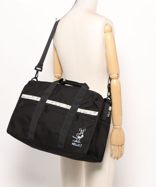 PEANUTS（ピーナッツ）の「PEANUTS/ピーナッツ　VINTAGE TRAVEL スヌーピー　ボストンバッグ（ボストンバッグ・レディース・ブラック/ライトグレー・ONE SIZE）」の6枚目の写真