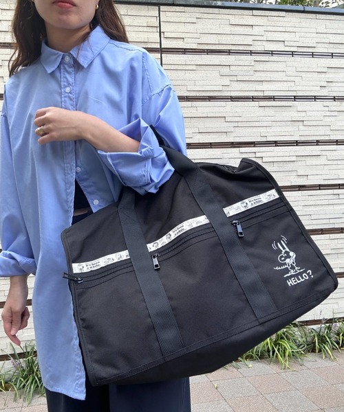 PEANUTS(ピーナッツ)の「PEANUTS/ピーナッツ VINTAGE TRAVEL スヌーピー ボストンバッグ(ボストンバッグ・レディース・ブラック/ライトグレー・ONE SIZE)」の8枚目の写真