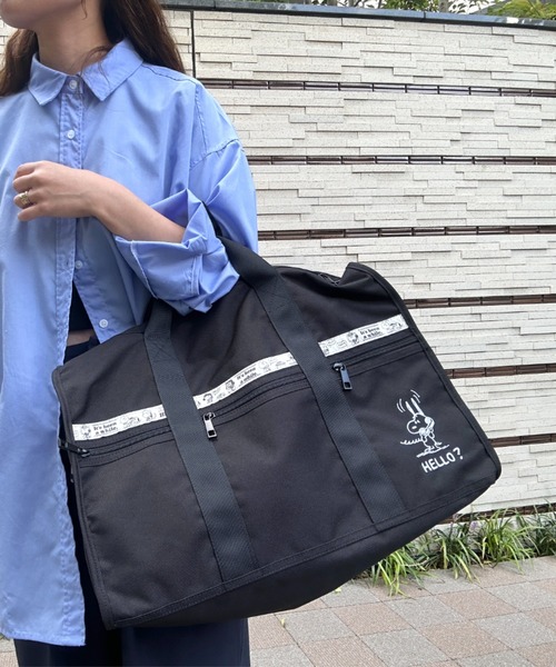 PEANUTS(ピーナッツ)の「PEANUTS/ピーナッツ VINTAGE TRAVEL スヌーピー ボストンバッグ(ボストンバッグ・レディース・ブラック/ライトグレー・ONE SIZE)」の7枚目の写真