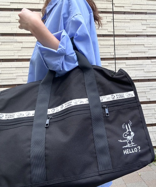 PEANUTS(ピーナッツ)の「PEANUTS/ピーナッツ VINTAGE TRAVEL スヌーピー ボストンバッグ(ボストンバッグ・レディース・ブラック/ライトグレー・ONE SIZE)」の9枚目の写真