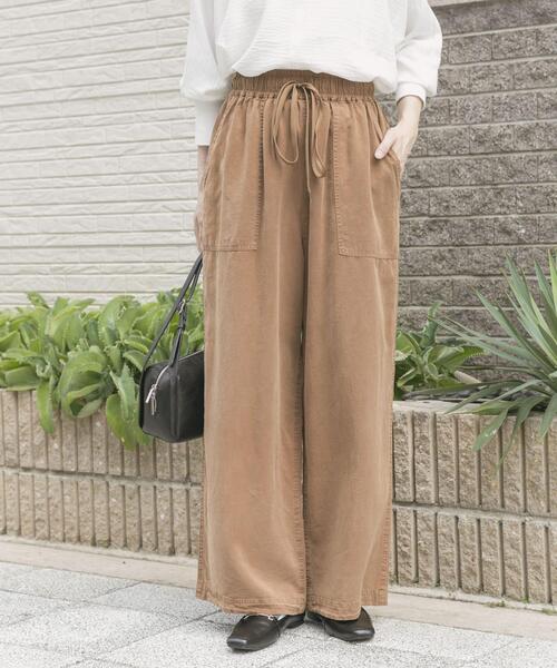 ITEMS URBANRESEARCH（アイテムズ アーバンリサーチ）の「テンセルイージーパンツ（その他パンツ・レディース・グレー系その他/チャコールグレー/ブラウン・FREE）」の3枚目の写真