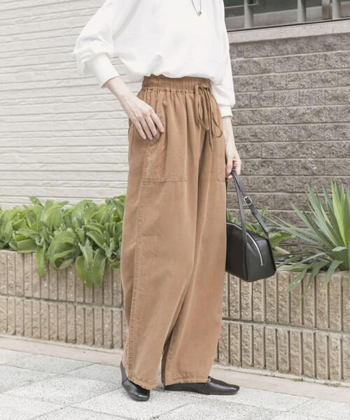 ITEMS URBANRESEARCH（アイテムズ アーバンリサーチ）の「テンセルイージーパンツ（その他パンツ・レディース・グレー系その他/チャコールグレー/ブラウン・FREE）」の4枚目の写真