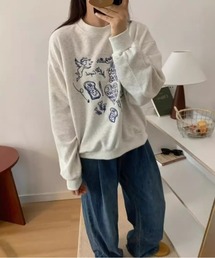 LAC-VERT | 【選べる素材】落書き刺繍スウェット(スウェット)