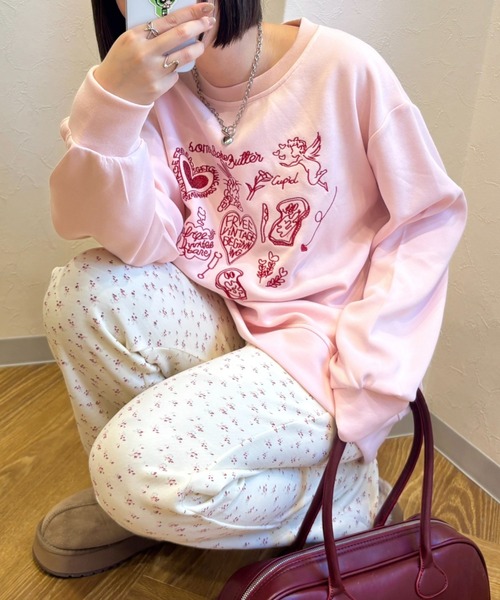 セール】【選べる素材】落書き刺繍スウェット（スウェット）｜LAC-VERT