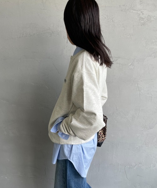 UNIVERSAL OVERALL（ユニバーサルオーバーオール）の「[UNIVERSAL OVERALL/ユニバーサルオーバーオール] 別注 ワンポイントロゴ刺繍 スウェットカーディガン（スウェット・レディース・ブラック/オートミール/ブラウン/グリーン・F）」の18枚目の写真