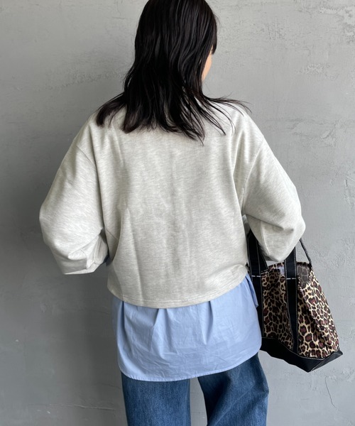 UNIVERSAL OVERALL（ユニバーサルオーバーオール）の「[UNIVERSAL OVERALL/ユニバーサルオーバーオール] 別注 ワンポイントロゴ刺繍 スウェットカーディガン（スウェット・レディース・ブラック/オートミール/ブラウン/グリーン・F）」の19枚目の写真