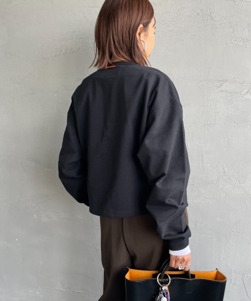 UNIVERSAL OVERALL（ユニバーサルオーバーオール）の「[UNIVERSAL OVERALL/ユニバーサルオーバーオール] 別注 ワンポイントロゴ刺繍 スウェットカーディガン（スウェット・レディース・ブラック/オートミール/ブラウン/グリーン・F）」の10枚目の写真