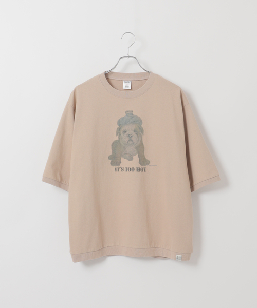 B.C STOCK（ベーセーストック）の「ドッグ＆キャット アソートハーフスリーブTシャツ（Tシャツ/カットソー・メンズ・カーキ/アイボリー/レッド/ホワイト系その他/ホワイト・FREE）」の5枚目の写真