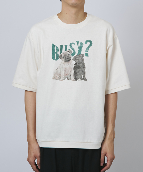 B.C STOCK（ベーセーストック）の「ドッグ＆キャット アソートハーフスリーブTシャツ（Tシャツ/カットソー・メンズ・カーキ/アイボリー/レッド/ホワイト系その他/ホワイト・FREE）」の7枚目の写真