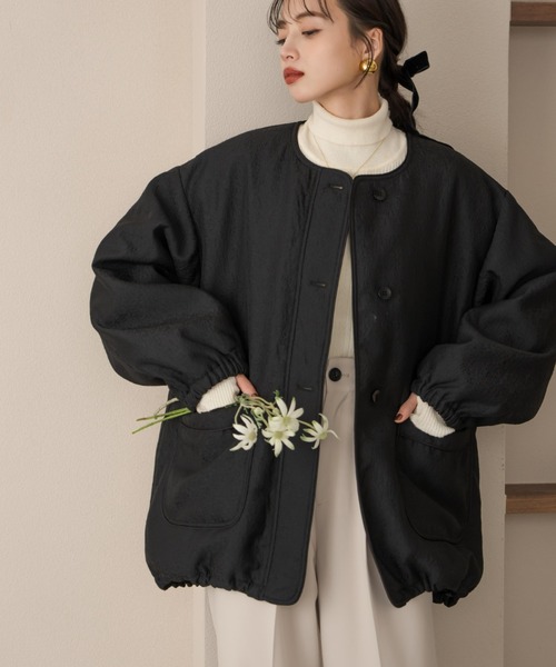 ニュアンスジャガード中綿ブルゾン（ブルゾン）｜hinari（ヒナリ）の
