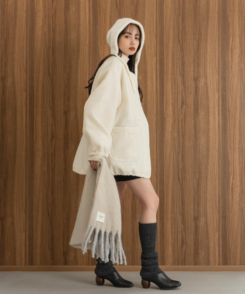 hinari（ヒナリ）の「ニュアンスジャガード中綿ブルゾン（ブルゾン・レディース・ブラック/アイボリー・FREE/SMALL）」の20枚目の写真