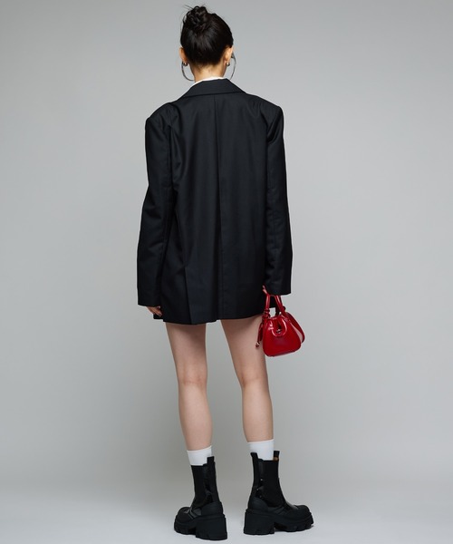 Narcissus（ナルシス）の「テーラードジャケット/オーバーサイズ/メンズライク/肩パッド《動画あり》（テーラードジャケット・レディース・チャコール/ブラック・FREE）」の21枚目の写真