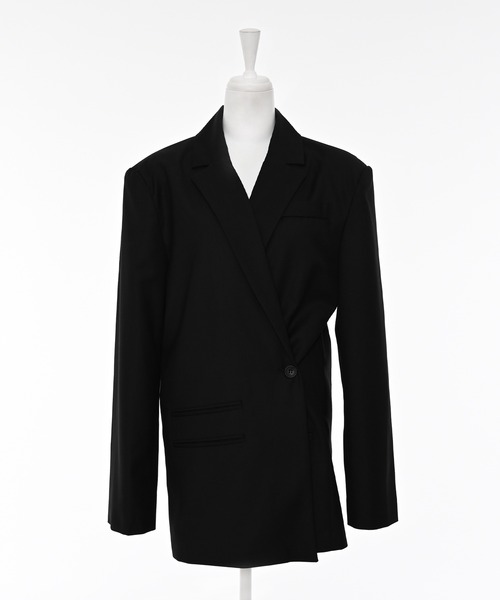 Narcissus（ナルシス）の「テーラードジャケット/オーバーサイズ/メンズライク/肩パッド《動画あり》（テーラードジャケット・レディース・チャコール/ブラック・FREE）」の8枚目の写真