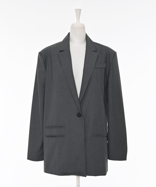 Narcissus（ナルシス）の「テーラードジャケット/オーバーサイズ/メンズライク/肩パッド《動画あり》（テーラードジャケット・レディース・チャコール/ブラック・FREE）」の11枚目の写真