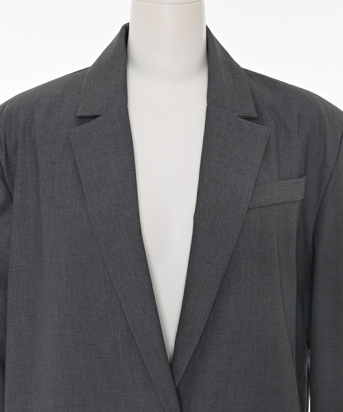 Narcissus（ナルシス）の「テーラードジャケット/オーバーサイズ/メンズライク/肩パッド《動画あり》（テーラードジャケット・レディース・チャコール/ブラック・FREE）」の14枚目の写真