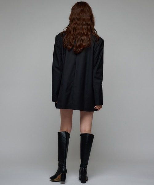 Narcissus（ナルシス）の「テーラードジャケット/オーバーサイズ/メンズライク/肩パッド《動画あり》（テーラードジャケット・レディース・チャコール/ブラック・FREE）」の3枚目の写真