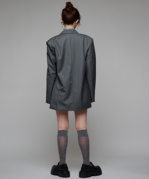 Narcissus（ナルシス）の「テーラードジャケット/オーバーサイズ/メンズライク/肩パッド《動画あり》（テーラードジャケット・レディース・チャコール/ブラック・FREE）」の6枚目の写真
