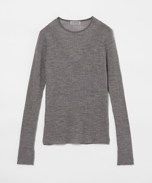 conte＞シアー リブ クルーネックニット（ニット/セーター）｜conte