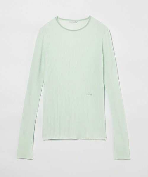 conte＞シアー リブ クルーネックニット（ニット/セーター）｜conte