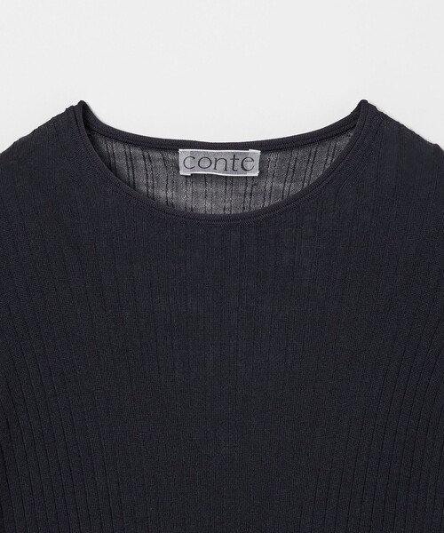 conte＞シアー リブ クルーネックニット（ニット/セーター）｜conte