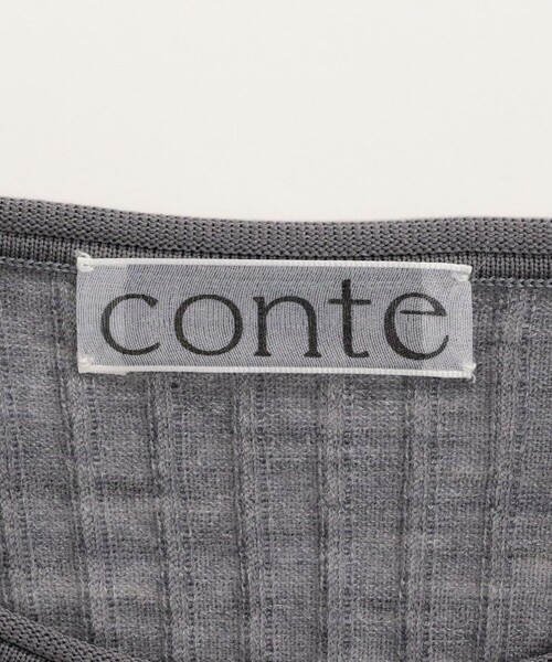 conte(コンテ)の「<conte>シアー リブ クルーネックニット(ニット/セーター・レディース・ベージュ/ネイビー/ライム/グレー系・FREE)」の12枚目の写真