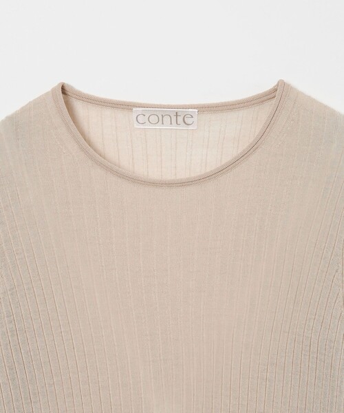 conte＞シアー リブ クルーネックニット（ニット/セーター）｜conte