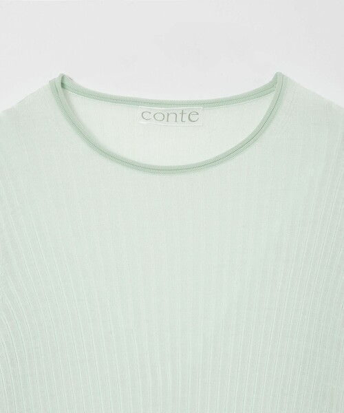 conte(コンテ)の「<conte>シアー リブ クルーネックニット(ニット/セーター・レディース・ベージュ/ネイビー/ライム/グレー系・FREE)」の22枚目の写真