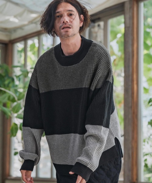 mn3189-Switch Middle Gauge Knit Pullover ニット(A54925cmb)（ニット