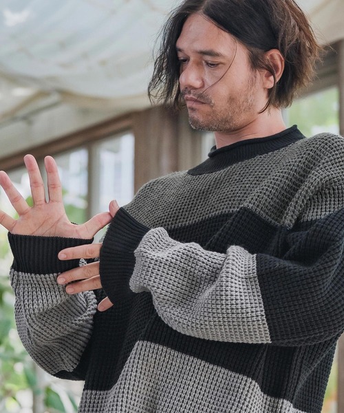 embryoニット カタログ掲載】【ウォッシャブル】ドビーストライプシャツコンビニット