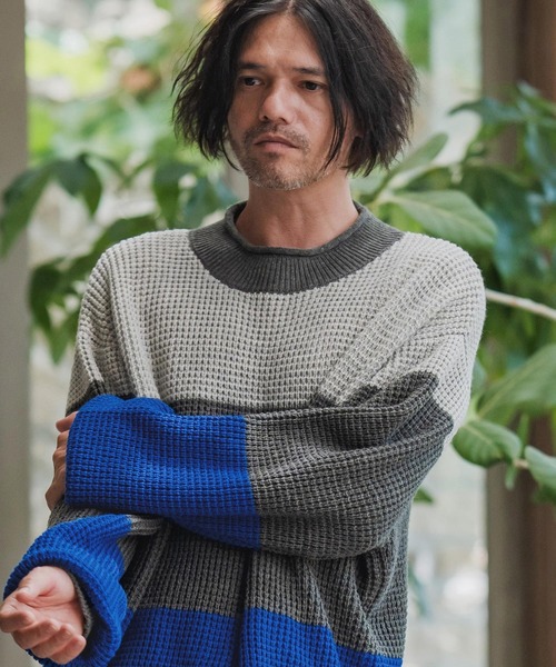 CAMBIO(カンビオ)の「mn3189-Switch Middle Gauge Knit Pullover ニット(A54925cmb)(ニット/セーター・メンズ・ネイビー/チャコールグレー/ブラック/ミックスグレー・S/M/L)」の16枚目の写真