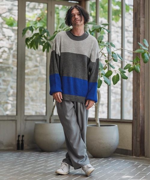 CAMBIO(カンビオ)の「mn3189-Switch Middle Gauge Knit Pullover ニット(A54925cmb)(ニット/セーター・メンズ・ネイビー/チャコールグレー/ブラック/ミックスグレー・S/M/L)」の18枚目の写真