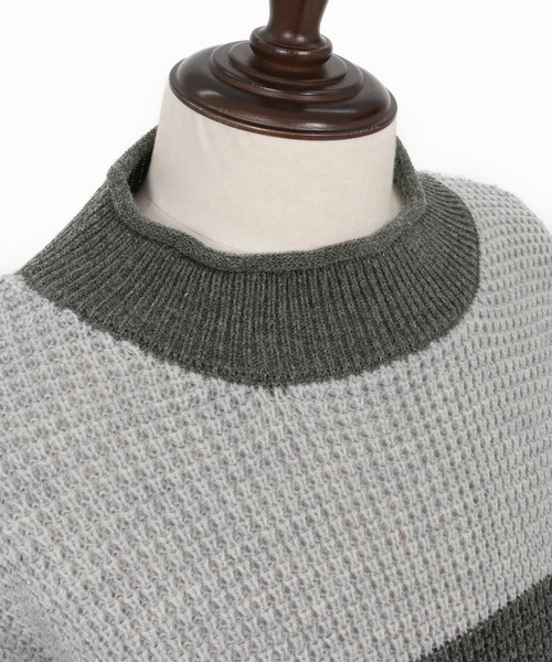 mn3189-Switch Middle Gauge Knit Pullover ニット(A54925cmb)（ニット