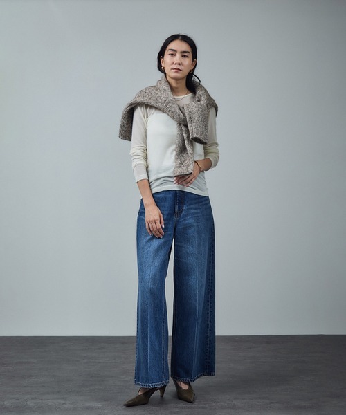 SALON adam et rope'(サロン アダム エ ロペ)の「コットンウールメランジVネックニットプルオーバー(ニット/セーター・レディース・オフホワイト/ブラウン系その他2・FREE)」の6枚目の写真