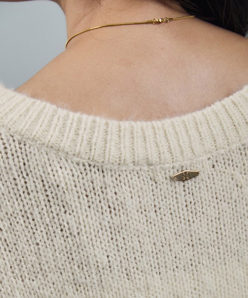 SALON adam et rope'(サロン アダム エ ロペ)の「コットンウールメランジVネックニットプルオーバー(ニット/セーター・レディース・オフホワイト/ブラウン系その他2・FREE)」の10枚目の写真