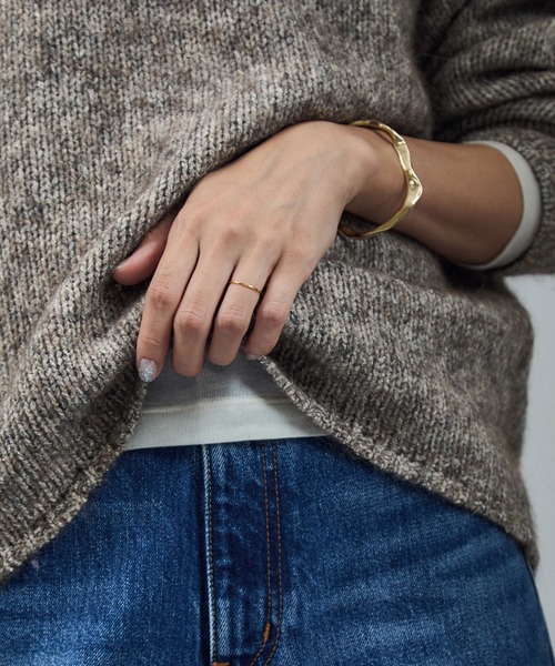 SALON adam et rope'(サロン アダム エ ロペ)の「コットンウールメランジVネックニットプルオーバー(ニット/セーター・レディース・オフホワイト/ブラウン系その他2・FREE)」の13枚目の写真