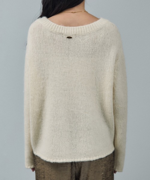 SALON adam et rope'(サロン アダム エ ロペ)の「コットンウールメランジVネックニットプルオーバー(ニット/セーター・レディース・オフホワイト/ブラウン系その他2・FREE)」の16枚目の写真