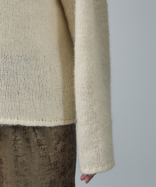 SALON adam et rope'(サロン アダム エ ロペ)の「コットンウールメランジVネックニットプルオーバー(ニット/セーター・レディース・オフホワイト/ブラウン系その他2・FREE)」の18枚目の写真
