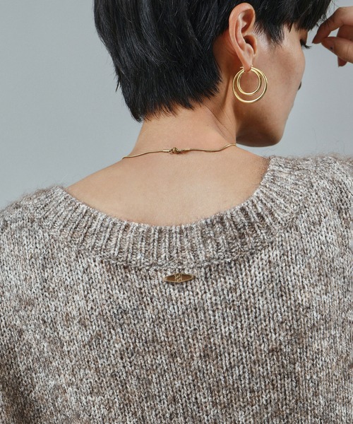 SALON adam et rope'(サロン アダム エ ロペ)の「コットンウールメランジVネックニットプルオーバー(ニット/セーター・レディース・オフホワイト/ブラウン系その他2・FREE)」の22枚目の写真