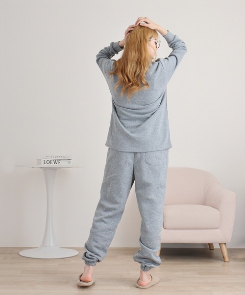 FUNALIVE（ファンアライブ）の「シャギー裏起毛パジャマ スウェット上下セットアップ レディース（ルームウェア/パジャマ・レディース・杢グレー/ネイビー/チャコール・M/L）」の11枚目の写真