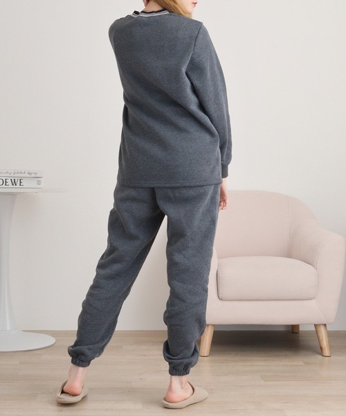 FUNALIVE（ファンアライブ）の「シャギー裏起毛パジャマ スウェット上下セットアップ レディース（ルームウェア/パジャマ・レディース・杢グレー/ネイビー/チャコール・M/L）」の13枚目の写真